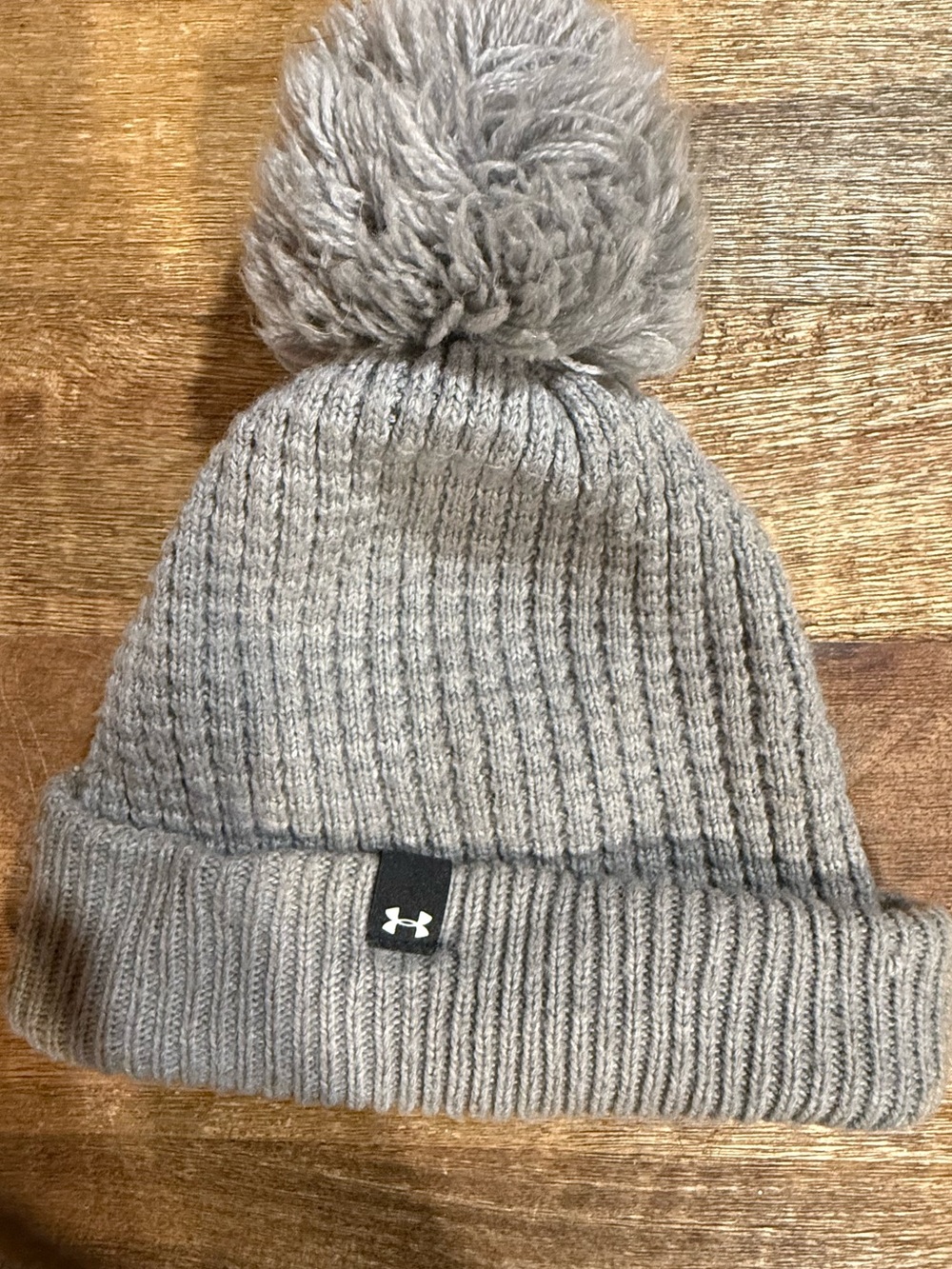 Under Armour Kids Gray Knit Pom Beanie